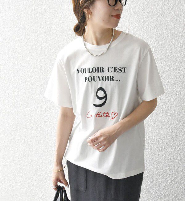 SHIPS any「La Hutte:〈洗濯機可能〉デザイン ロゴ  プリント TEE」|Tシャツ・カットソー|ホワイト系その他2