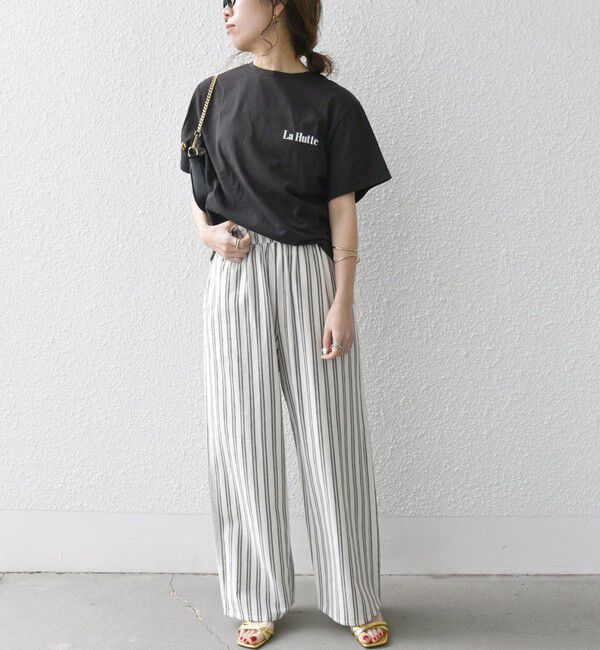 SHIPS any「La Hutte:〈洗濯機可能〉デザイン ロゴ  プリント TEE」|Tシャツ・カットソー|