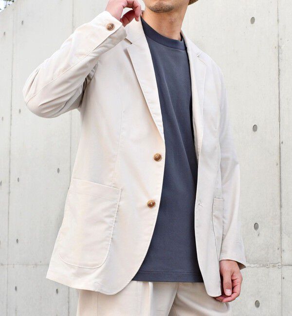 SHIPS any「SHIPS any: 〈接触冷感・遮熱等〉ハイブリッドリネン ジャケット (セットアップ対応)」|テーラードジャケット|ベージュ