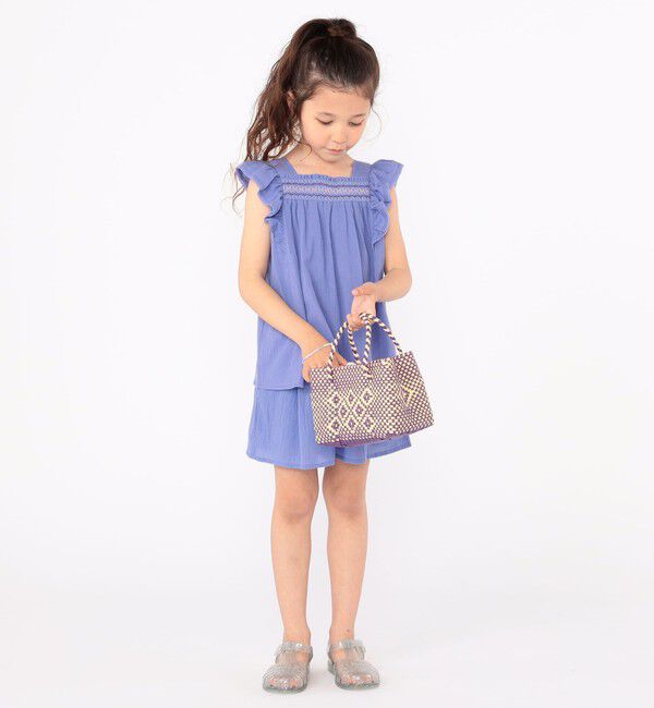 SHIPS KIDS「SHIPS KIDS:100～130cm / スモッキング フリル ブラウス」|シャツ・ブラウス|