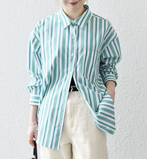 SHIPS any「SHIPS any:〈洗濯機可能〉REPREVE レギュラーカラー ルーズ ポケット シャツ」|シャツ・ブラウス|