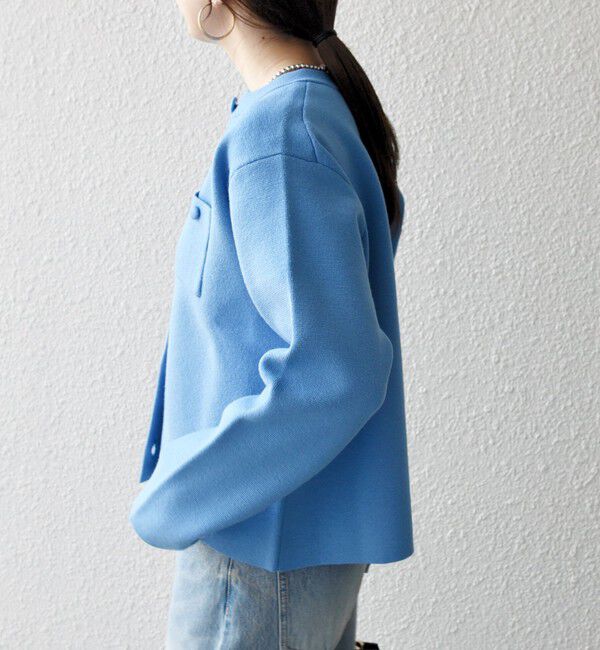 SHIPS any「SHIPS any: ミラノリブ ノーカラー ニット ジャケット カーディガン」|カーディガン|