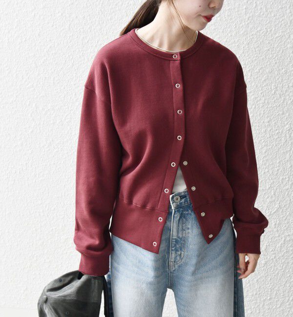 SHIPS any「【WEB限定】SHIPS any: USA コットン 裏起毛 コンパクト スナップ カーディガン」|カーディガン|