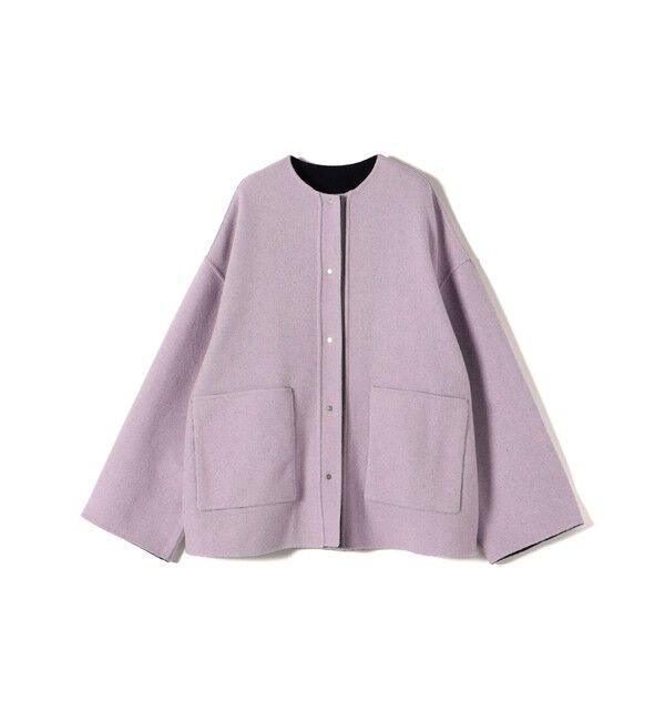 SHIPS for women「リバー ファー ポケット コート」|ノーカラーコート|