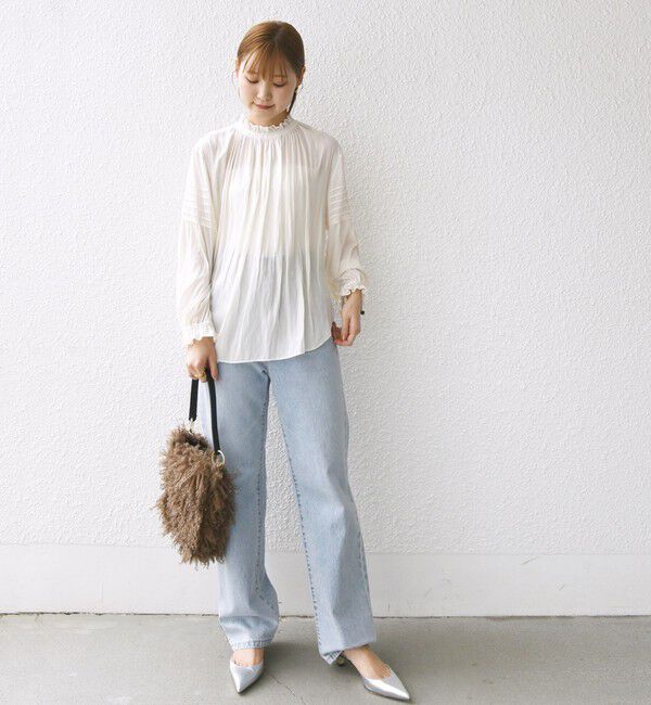 SHIPS for women「〈手洗い可能〉割繊 前後 2WAY 袖タック デザイン ブラウス」|シャツ・ブラウス|