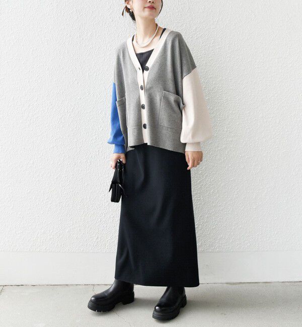 SHIPS for women「【WEB限定】〈手洗い可能〉配色 ポケット カーディガン」|カーディガン|