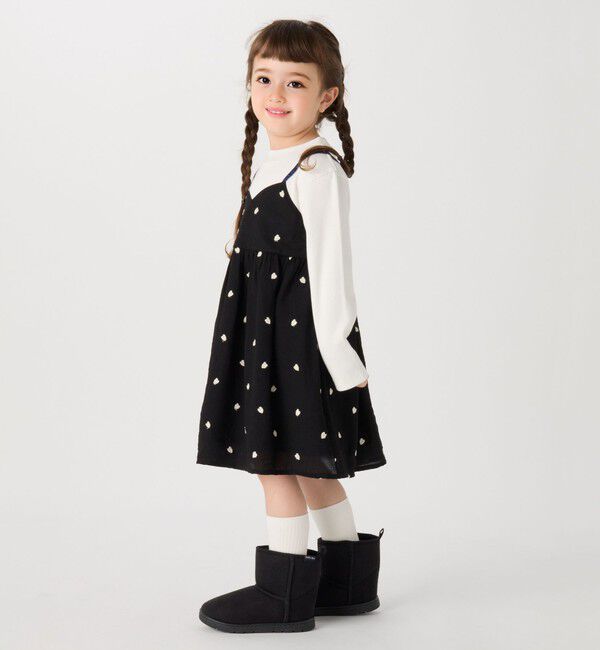 SHIPS Colors 「SHIPS Colors: 100～140cm /〈洗濯機可能〉ハート エンブロイダリー ワンピース」|ワンピース|