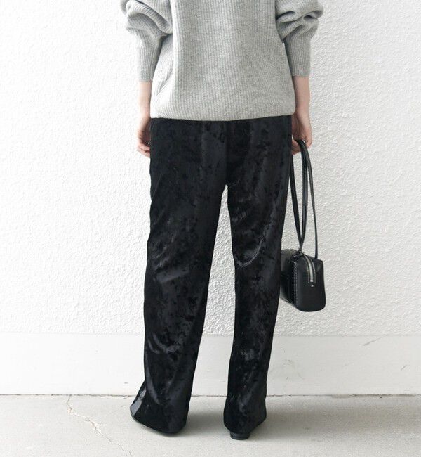 SHIPS any「SHIPS any:〈手洗い可能〉クラッシュ ベロア サイドライン ワイド イージー パンツ」|その他|