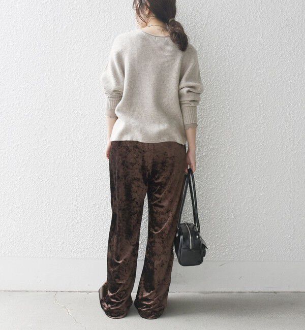 SHIPS any「SHIPS any:〈手洗い可能〉クラッシュ ベロア サイドライン ワイド イージー パンツ」|その他|