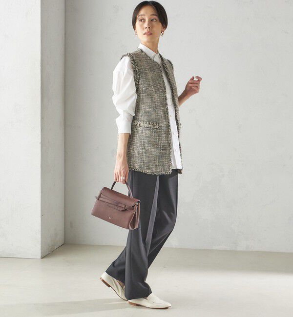 SHIPS for women「スラブ ツイード ロング ジレ（セレモニー対応可）」|ベスト・ジレ|