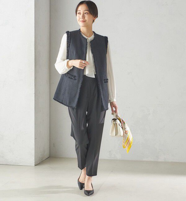 SHIPS for women「スラブ ツイード ロング ジレ（セレモニー対応可）」|ベスト・ジレ|