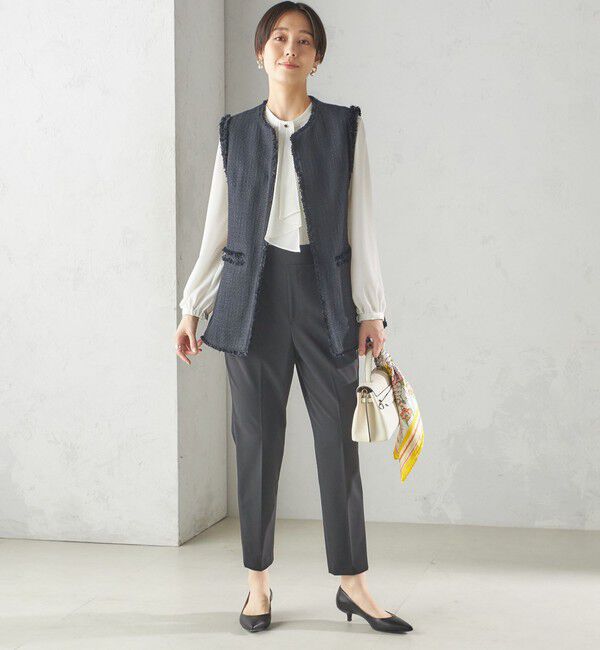 SHIPS for women「スラブ ツイード ロング ジレ（セレモニー対応可）」|ベスト・ジレ|