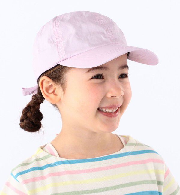 SHIPS KIDS「SHIPS KIDS:〈吸水速乾〉バック リボン キャップ」|キャップ・キャスケット|ピンク