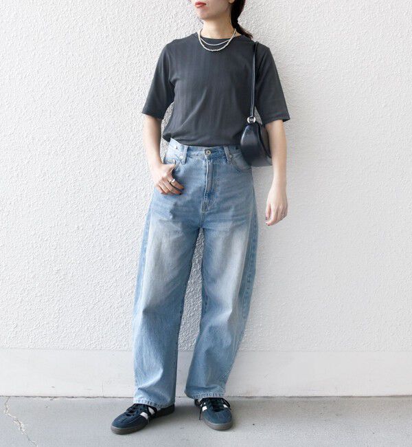 SHIPS any「SHIPS any:〈洗濯機可能〉シアー リブ ハーフ スリーブ クルーネック TEE」|Tシャツ・カットソー|