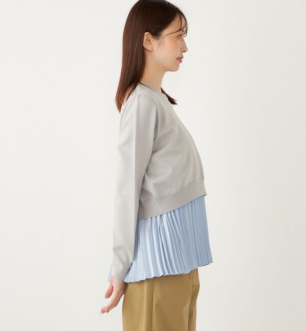 SHIPS Colors 「SHIPS Colors:〈手洗い可能〉ヘムプリーツ ドッキング ニット」|ニット・セーター|