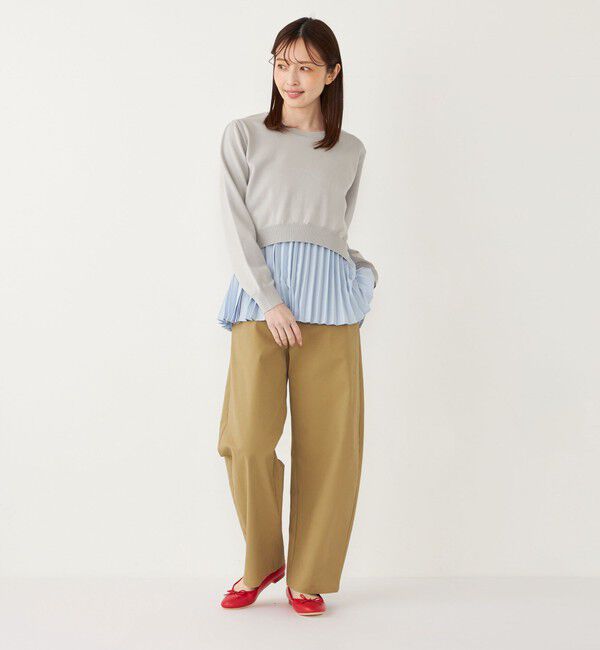 SHIPS Colors 「SHIPS Colors:〈手洗い可能〉ヘムプリーツ ドッキング ニット」|ニット・セーター|