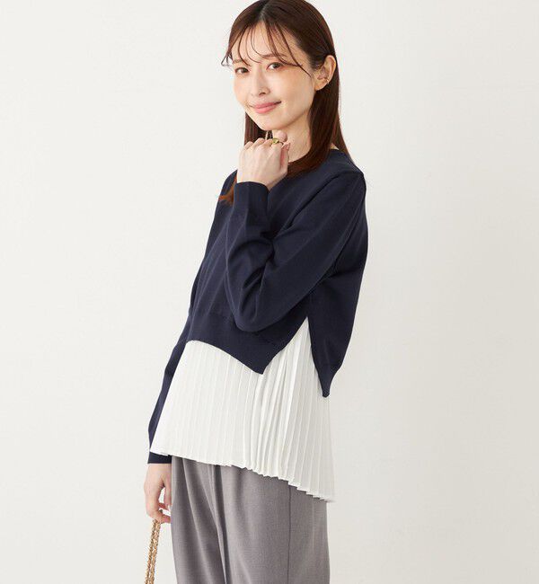 SHIPS Colors 「SHIPS Colors:〈手洗い可能〉ヘムプリーツ ドッキング ニット」|ニット・セーター|