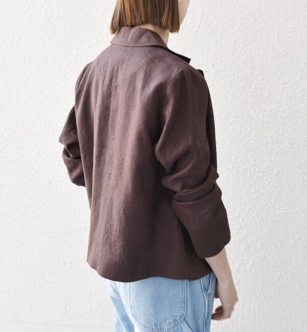 SHIPS any「SHIPS any:〈洗濯機可能〉ヨーロピアンフラックス リネン コンパクト テーラード ジャケット」|テーラードジャケット|