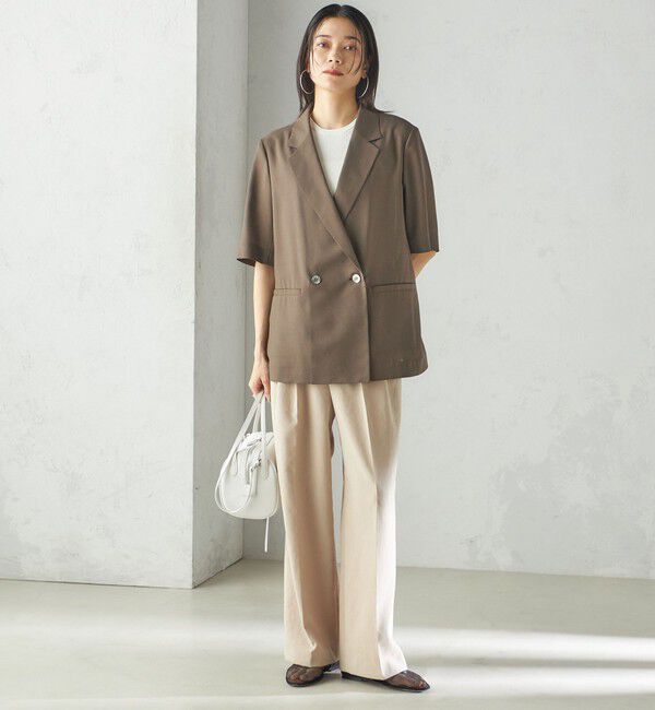 SHIPS for women「〈手洗い可能〉ダブル 半袖 ジャケット」|テーラードジャケット|