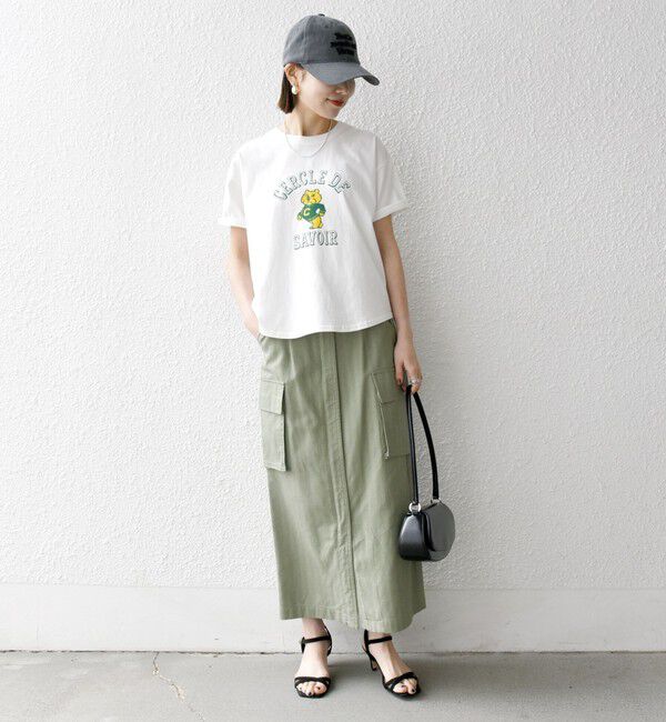 SHIPS any「【WEB限定/SHIPS any別注】THE KNiTS:〈洗濯機可能〉ラウンドヘム プリント ショート TEE」|Tシャツ・カットソー|