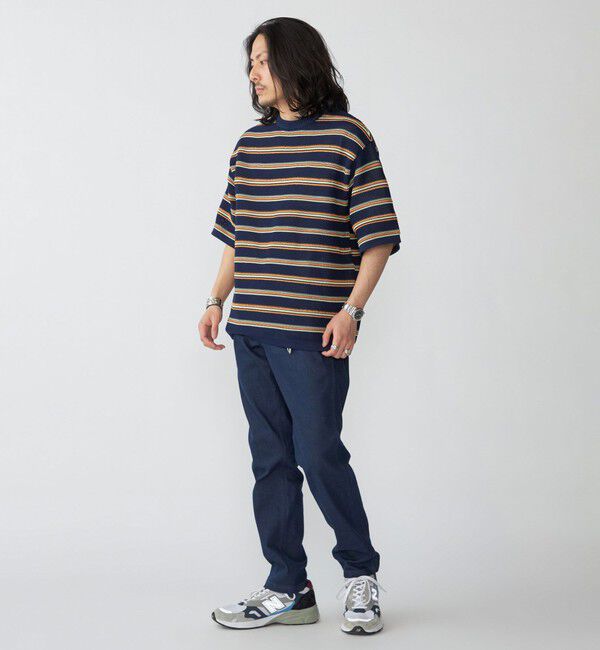 SHIPS「SHIPS:〈手洗い可能〉Amossa(R) メッシュ ボーダー ニット Tシャツ」|ニット・セーター|