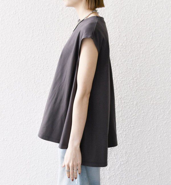 SHIPS any「SHIPS any:〈接触冷感/汗染み防止加工/洗濯機可能〉Aライン フレンチスリーブ TEE」|Tシャツ・カットソー|