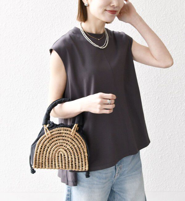 SHIPS any「SHIPS any:〈接触冷感/汗染み防止加工/洗濯機可能〉Aライン フレンチスリーブ TEE」|Tシャツ・カットソー|