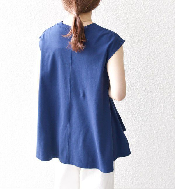 SHIPS any「SHIPS any:〈接触冷感/汗染み防止加工/洗濯機可能〉Aライン フレンチスリーブ TEE」|Tシャツ・カットソー|