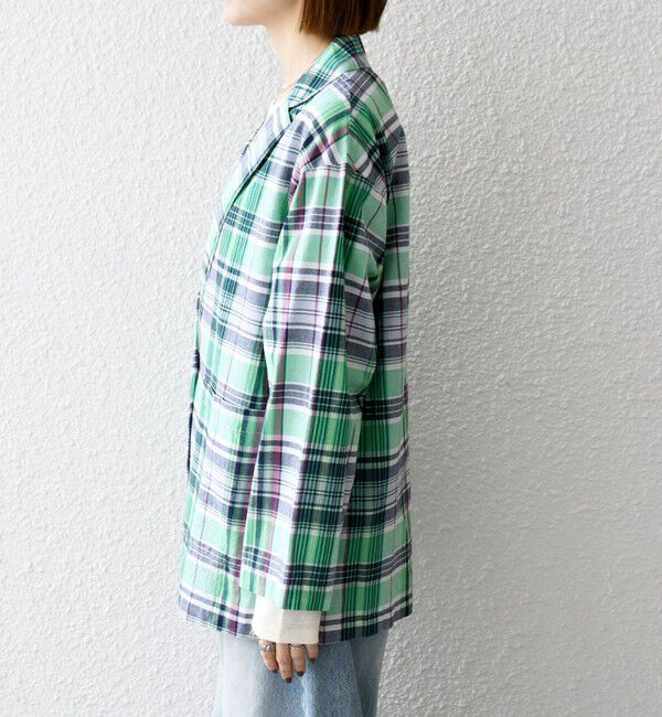 SHIPS any「SHIPS any:〈洗濯機可能〉マドラス チェック テーラード シャツ ジャケット」|テーラードジャケット|