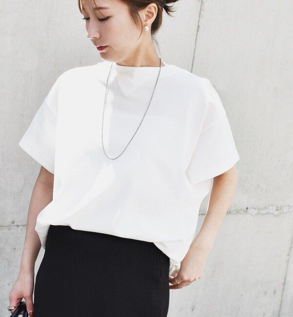 quaranciel「quaranciel:〈洗濯機可能〉カノコ Vガゼット ショートスリーブ クルーネック TEE」|Tシャツ・カットソー|ホワイト