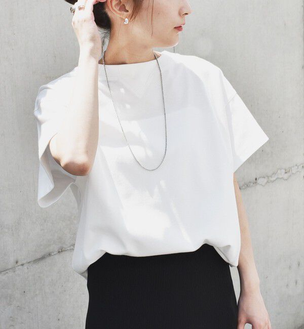 quaranciel「quaranciel:〈洗濯機可能〉カノコ Vガゼット ショートスリーブ クルーネック TEE」|Tシャツ・カットソー|