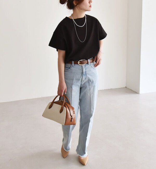 quaranciel「quaranciel:〈洗濯機可能〉カノコ Vガゼット ショートスリーブ クルーネック TEE」|Tシャツ・カットソー|