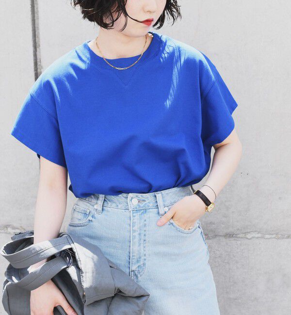 quaranciel「quaranciel:〈洗濯機可能〉カノコ Vガゼット ショートスリーブ クルーネック TEE」|Tシャツ・カットソー|