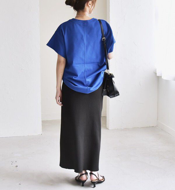 quaranciel「quaranciel:〈洗濯機可能〉カノコ Vガゼット ショートスリーブ クルーネック TEE」|Tシャツ・カットソー|