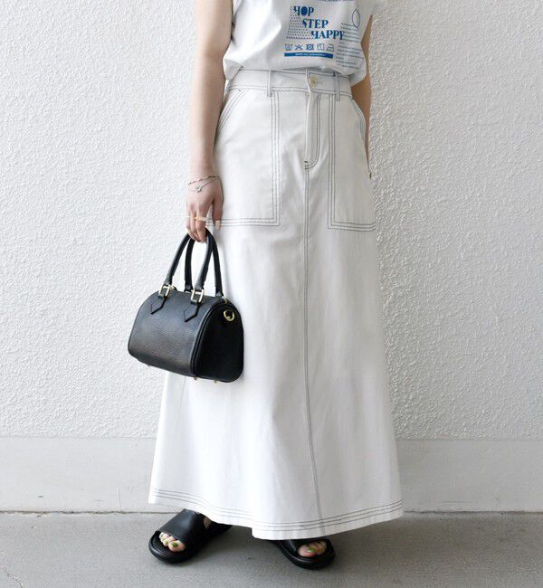 SHIPS any「SHIPS any:〈洗濯機可能〉オックス ステッチ フレア ロング スカート」|フレア|