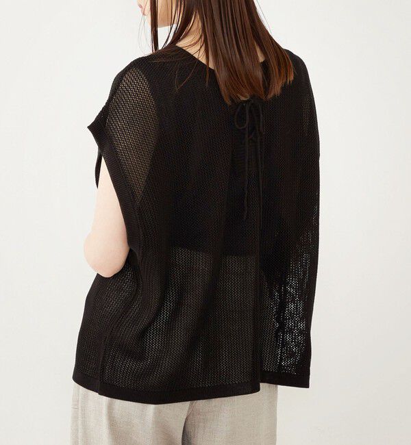SHIPS Colors 「SHIPS Colors:2WAY メッシュ ニット &times; タンクトップ セット」|ニット・セーター|ブラック