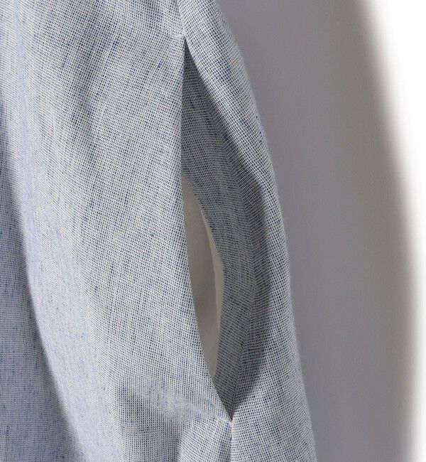 SHIPS for women「〈接触冷感・手洗い可能〉麻混 シャンブレー フレア ワンピース」|ワンピース|