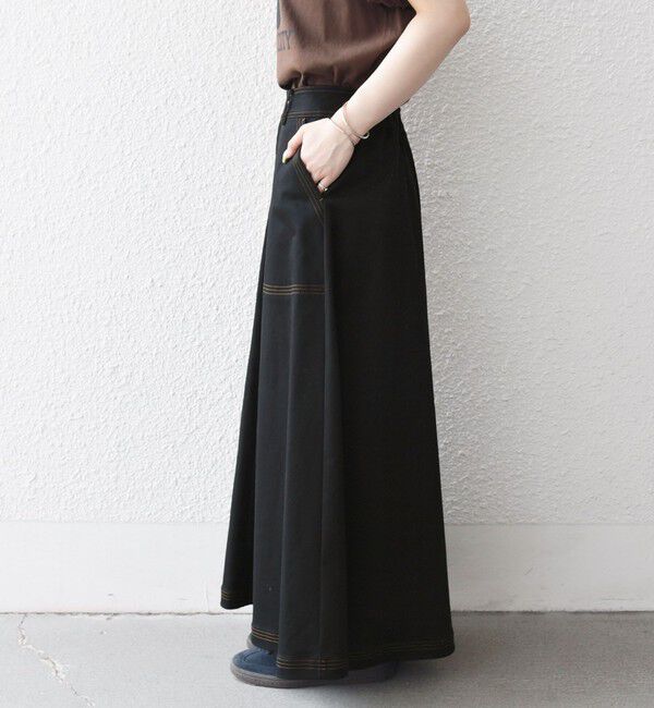 SHIPS any「SHIPS any:〈洗濯機可能〉チノ ステッチ フレア ロング スカート」|フレア|