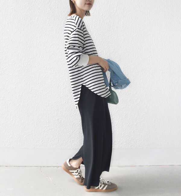 SHIPS for women「コットン 天竺 ラウンド ヘム 袖 リブ カットソー」|Tシャツ・カットソー|