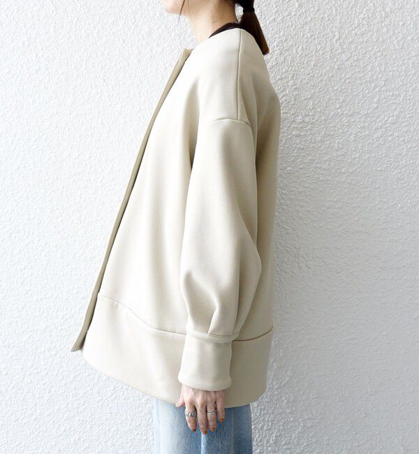 SHIPS any「【WEB限定】SHIPS any:〈洗濯機可能〉ダンボール コクーン ノーカラー コート」|ノーカラージャケット|