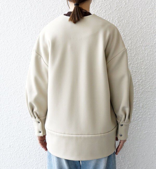 SHIPS any「【WEB限定】SHIPS any:〈洗濯機可能〉ダンボール コクーン ノーカラー コート」|ノーカラージャケット|