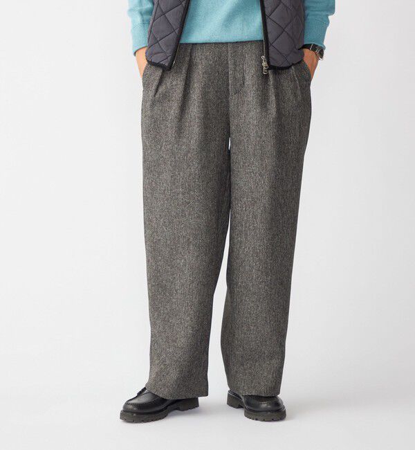 SHIPS「SHIPS:〈手洗い可能〉メランジ タック バギー スラックス」|スラックス|グレー系