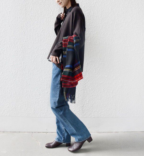 SHIPS for women「【WEB限定】〈手洗い可能〉サイド スリット ゴールド 釦 ポロ ニット」|ニット・セーター|