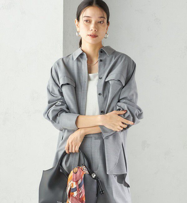 SHIPS for women「《予約》〈手洗い可能〉トロピカル ポケット シャツ（セットアップ対応）」|シャツ・ブラウス|