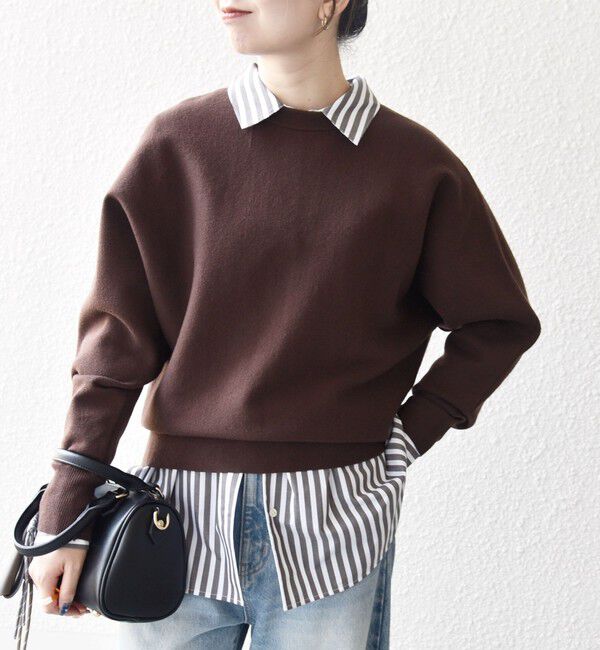 SHIPS any「SHIPS any:〈洗濯機可能〉クルーネック ドルマン ベーシック ニット プルオーバー」|ニット・セーター|