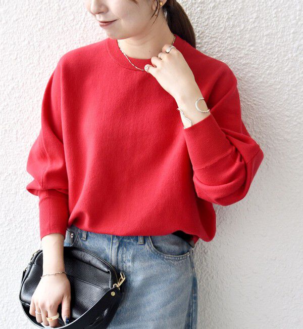 SHIPS any「SHIPS any:〈洗濯機可能〉クルーネック ドルマン ベーシック ニット プルオーバー」|ニット・セーター|