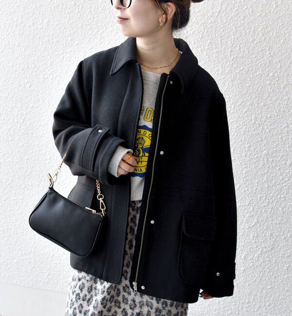 SHIPS any「SHIPS any: メルトン ジップ フィールド コート」|その他|ブラック