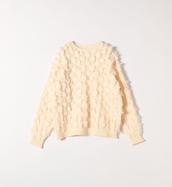 SHIPS any「SHIPS any:〈手洗い可能〉フリンジ デザイン ニット プルオーバー」|ニット・セーター|