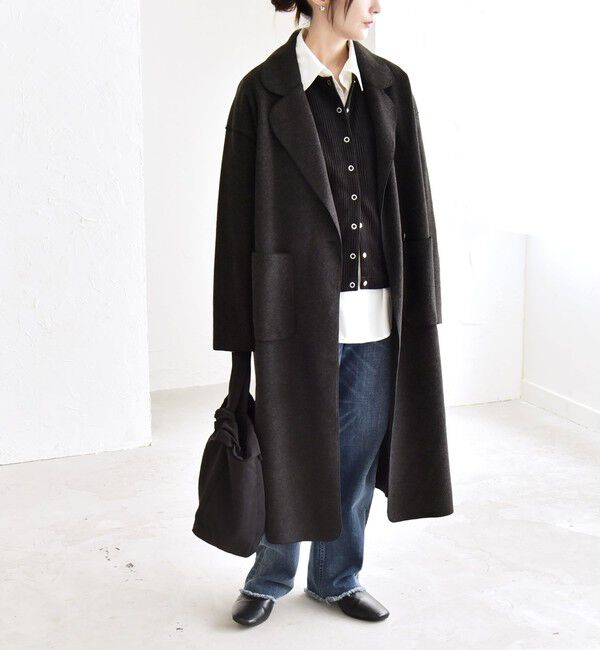 quaranciel「quaranciel: ダブル パイル ニット ロング チェスター コート」|チェスターコート|