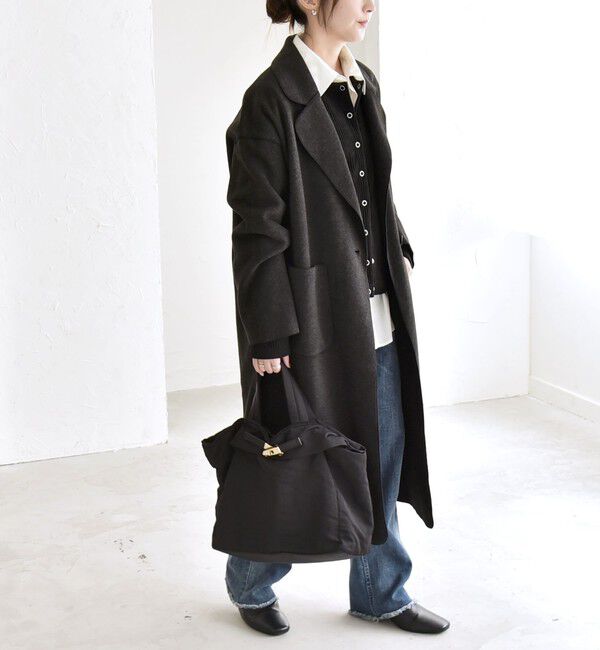 quaranciel「quaranciel: ダブル パイル ニット ロング チェスター コート」|チェスターコート|